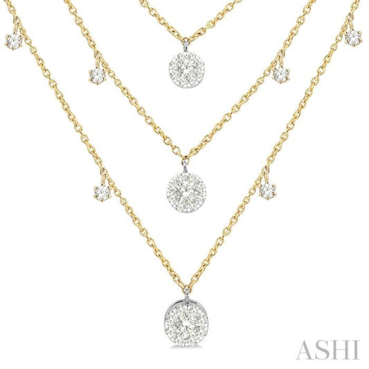 ASHI Round Shape Lovebright Diamond Layered Necklace 995WHPPFGNKYW