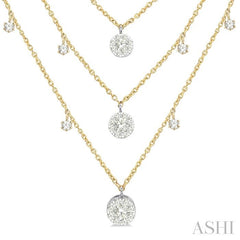 ASHI Round Shape Lovebright Diamond Layered Necklace 995WHPPFGNKYW