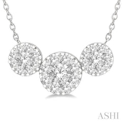 ASHI Round Shape Past Present & Future Lovebright Essential Diamond Necklace 99622PPFGNKWG