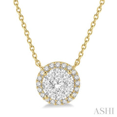 ASHI Round Shape Halo Lovebright Essential Diamond Pendant 9965HPPFGNKYW