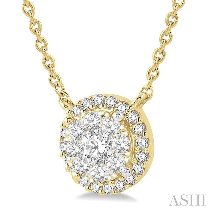 ASHI Round Shape Halo Lovebright Essential Diamond Pendant 9965UPPFGNKYW