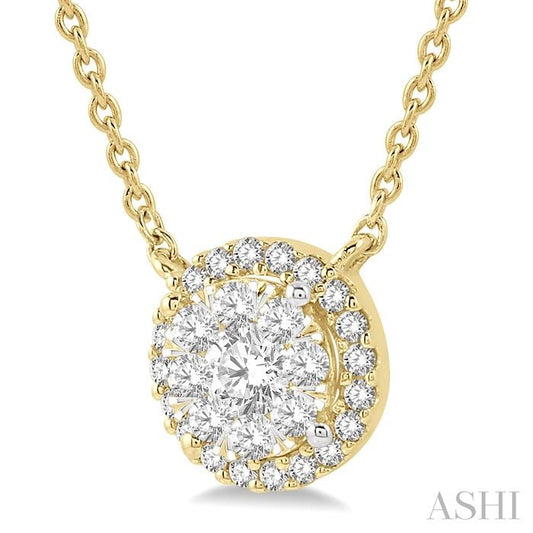 ASHI Round Shape Halo Lovebright Essential Diamond Pendant 9965UPPFGNKYW