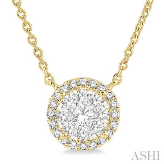 ASHI Round Shape Halo Lovebright Essential Diamond Pendant 9965UPPFGNKYW