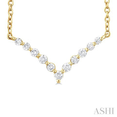 ASHI Chevron Petite Diamond Fashion Necklace 996J0PPTGNKYG