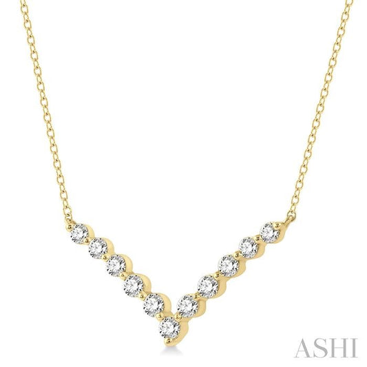 ASHI Chevron Diamond Necklace 996JHPPFGNKYG