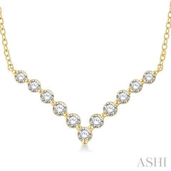ASHI Chevron Diamond Necklace 996JHPPFGNKYG