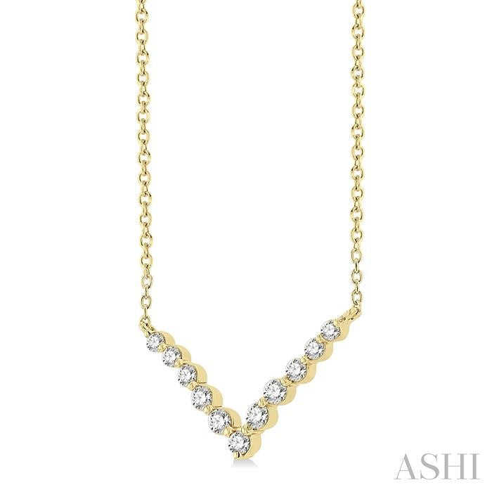 ASHI Chevron Diamond Necklace 996JQPPFGNKYG