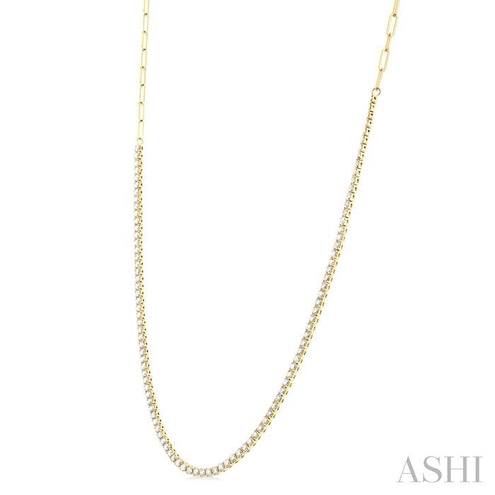 ASHI Paperclip Diamond Tennis Necklace 996Q2PPFGNKYG
