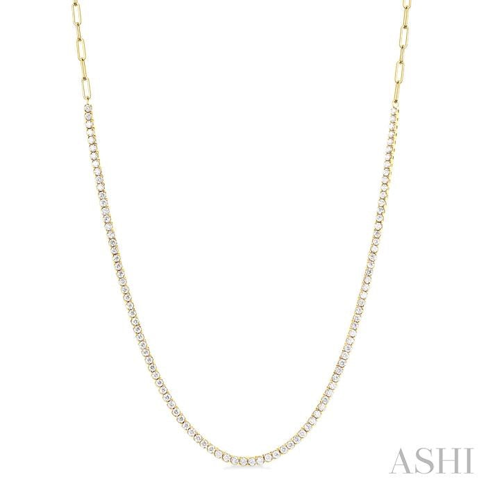 ASHI Paperclip Diamond Tennis Necklace 996Q2PPFGNKYG
