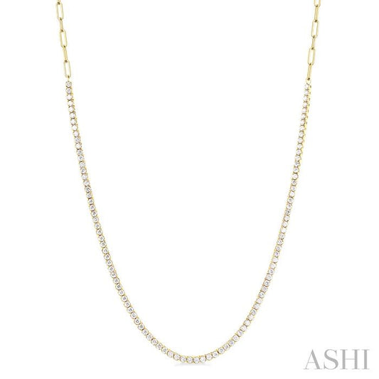ASHI Paperclip Diamond Tennis Necklace 996Q2PPFGNKYG