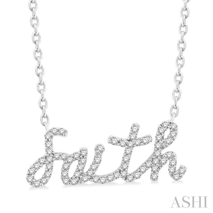 ASHI Script 'faith' Diamond Name Necklace 996R7PPTSNKWG-FAITH