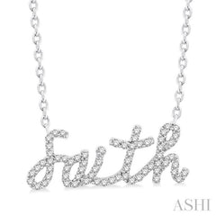 ASHI Script 'faith' Diamond Name Necklace 996R7PPTSNKWG-FAITH