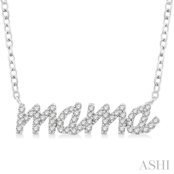 ASHI Script 'mama' Diamond Name Necklace 996R7PPTSNKWG-MAMA