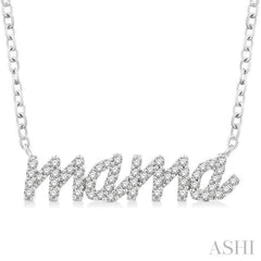 ASHI Script 'mama' Diamond Name Necklace 996R7PPTSNKWG-MAMA