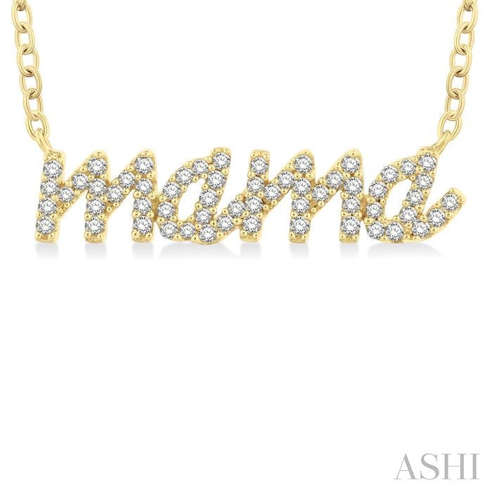 ASHI Script 'mama' Diamond Name Necklace 996R7PPTSNKYG-MAMA