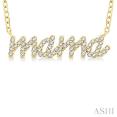 ASHI Script 'mama' Diamond Name Necklace 996R7PPTSNKYG-MAMA
