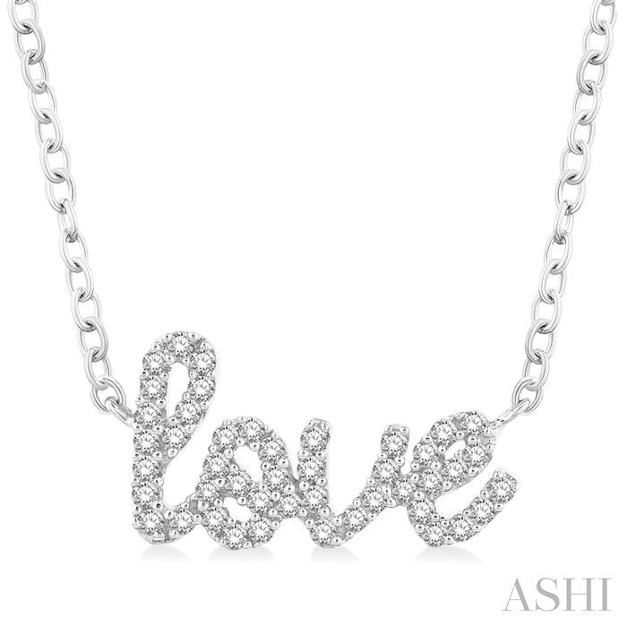 ASHI Script 'love' Diamond Name Necklace 996R8PPTSNKWG-LOVE