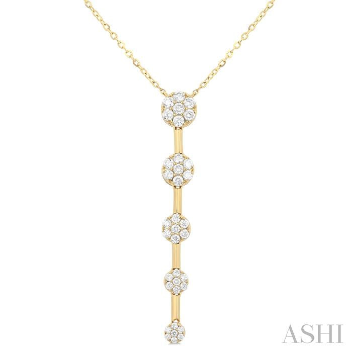 ASHI Vertical Bar Graduated Diamond Necklace 996YHPPTGNKYG