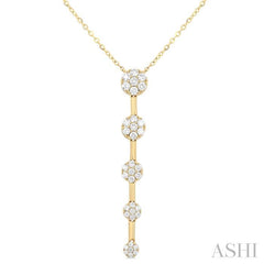 ASHI Vertical Bar Graduated Diamond Necklace 996YHPPTGNKYG