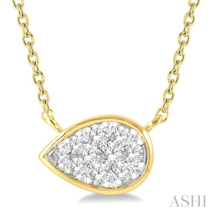 ASHI Pear Shape East-West Lovebright Essential Diamond Pendant 99790PPFGNKYW