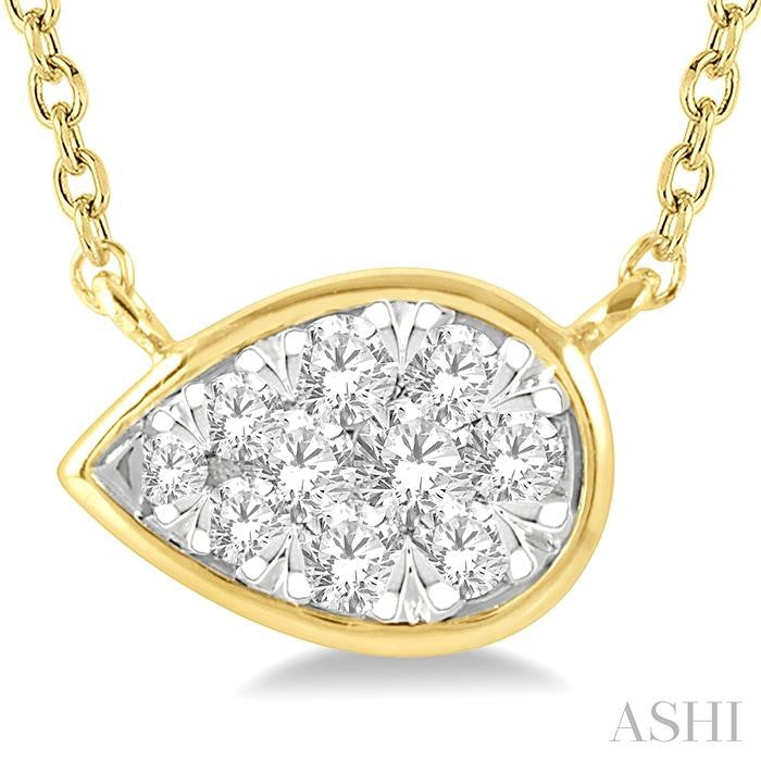 ASHI Pear Shape East-West Lovebright Essential Diamond Pendant 99790PPFGNKYW