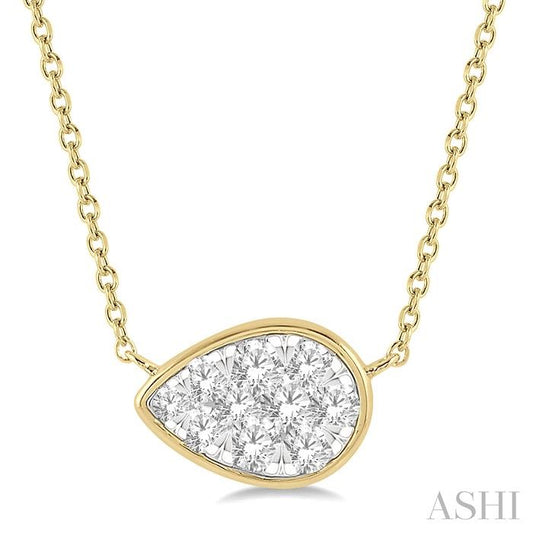 ASHI Pear Shape East-West Lovebright Essential Diamond Pendant 9979UPPFGNKYW