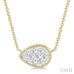 ASHI Pear Shape East-West Lovebright Essential Diamond Pendant 9979UPPFGNKYW