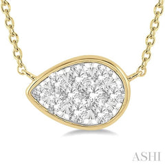 ASHI Pear Shape East-West Lovebright Essential Diamond Pendant 9979UPPFGNKYW