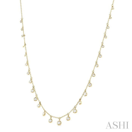 ASHI Bezel Set Diamond Station Necklace 997DHPPFGNKYG