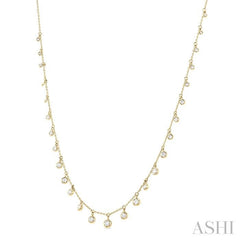 ASHI Bezel Set Diamond Station Necklace 997DHPPFGNKYG