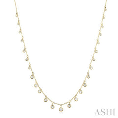 ASHI Bezel Set Diamond Station Necklace 997DHPPFGNKYG