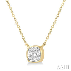 ASHI Cushion Shape Bezel Set Lovebright Essential Diamond Pendant 99800PPFGNKYW