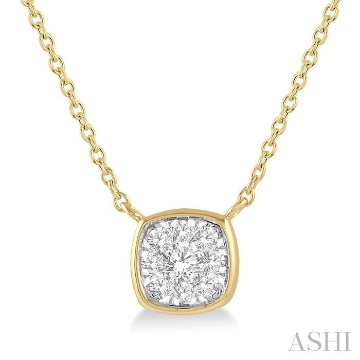 ASHI Cushion Shape Bezel Set Lovebright Essential Diamond Pendant 99800PPFGNKYW