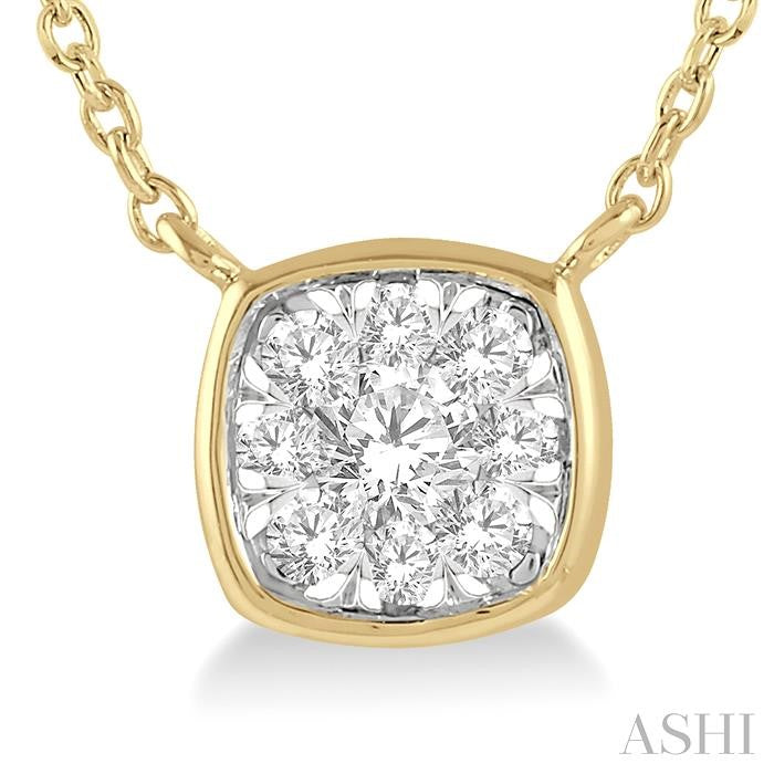 ASHI Cushion Shape Bezel Set Lovebright Essential Diamond Pendant 99800PPFGNKYW