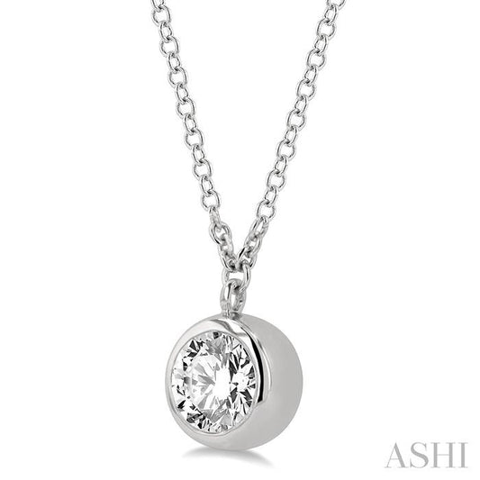 ASHI Round Shape Bezel Set Diamond Pendant 9987HPPFGNKWG