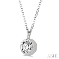 ASHI Round Shape Bezel Set Diamond Pendant 9987HPPFGNKWG
