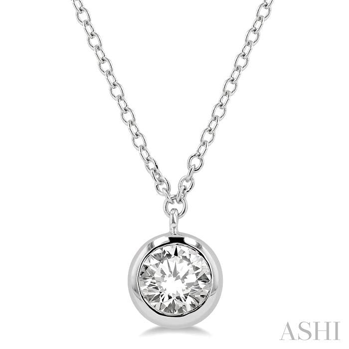 ASHI Round Shape Bezel Set Diamond Pendant 9987HPPFGNKWG