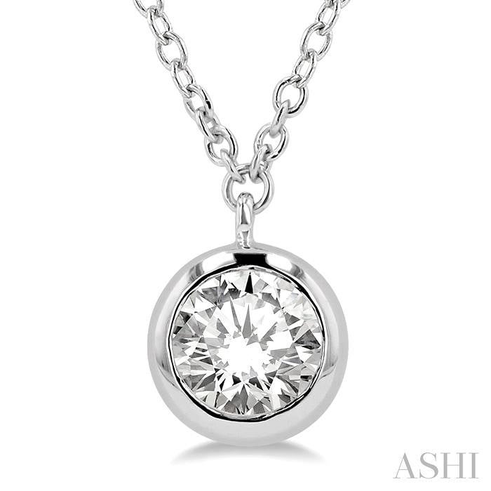 ASHI Round Shape Bezel Set Diamond Pendant 9987HPPFGNKWG