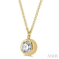ASHI Round Shape Bezel Set Diamond Pendant 9987HPPFGNKYG