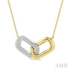 ASHI Paperclip Diamond Fashion Pendant 9988QPPFGNKYW