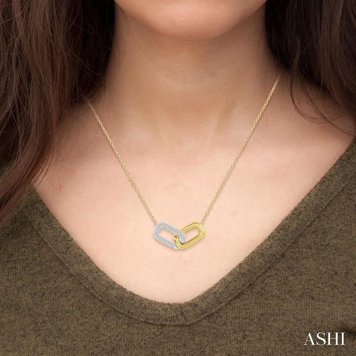 ASHI Paperclip Diamond Fashion Pendant 9988QPPFGNKYW