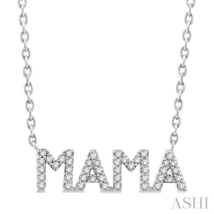 ASHI Block 'MAMA' Diamond Name Necklace 998K7PPTSNKWG-MAMA