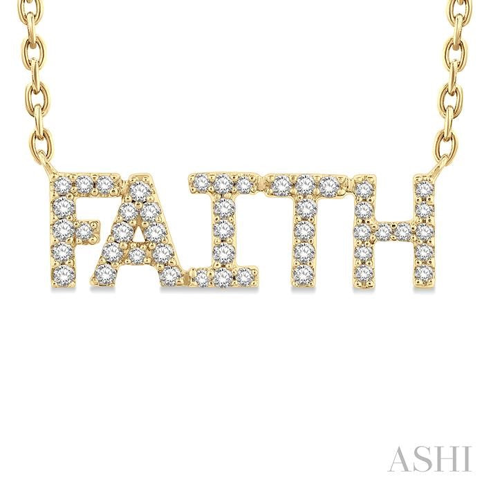 ASHI Block 'FAITH' Diamond Name Necklace 998K7PPTSNKYG-FAITH