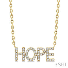 ASHI Block 'HOPE' Diamond Name Necklace 998K8PPTSNKYG-HOPE