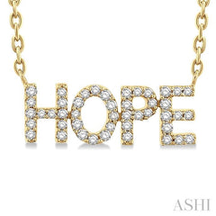ASHI Block 'HOPE' Diamond Name Necklace 998K8PPTSNKYG-HOPE