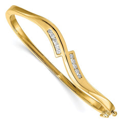 Quality Gold 14k AA Diamond Hinged Bangle XB72AA