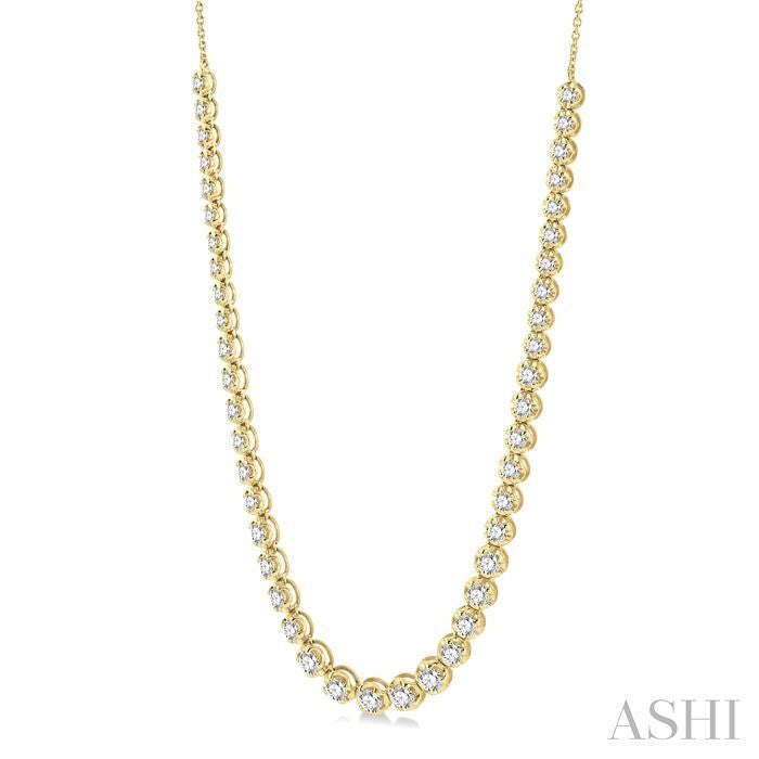 ASHI Illusion Diamond Necklace 99933PPTGNKYG