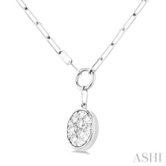 ASHI Oval Shape Lovebright Bezel Paperclip Necklace 999PQPPFGNKWG-OV