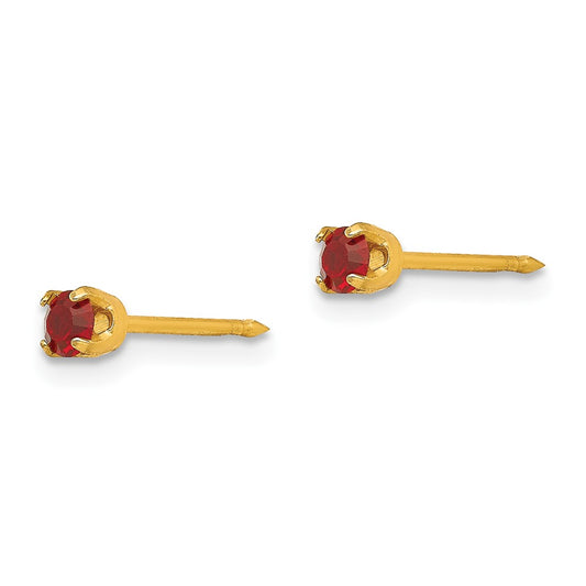 99E Inverness 14k 3mm July Crystal Birthstone Post Earrings