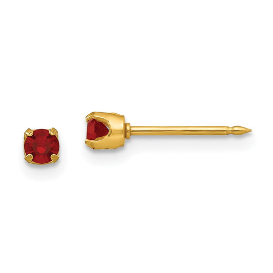 99E Inverness 14k 3mm July Crystal Birthstone Post Earrings